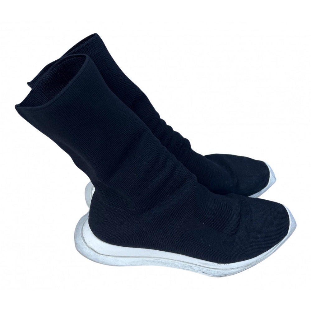 Rick Owens Black and White Sock Sneakers Sleek Design